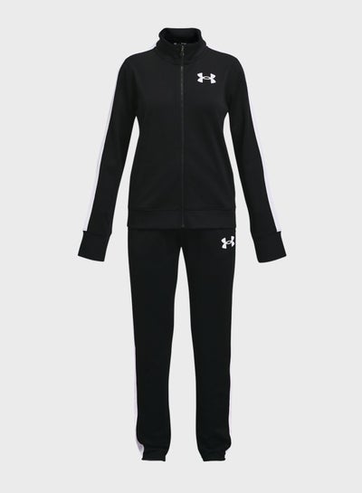 Buy 2-Piece Youth Zip Through Tracksuit Set Black in UAE