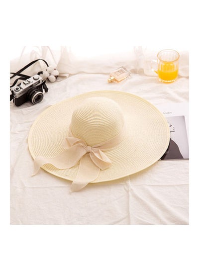 Buy Wide Brim Straw Hat White in UAE