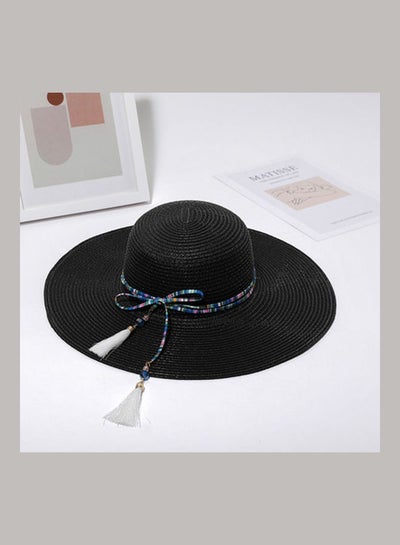 Buy Big Brim Straw Hat Black in UAE