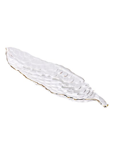 Buy Pea Shaped Plate Clear/Gold 39x11.5x4.5cm in Saudi Arabia