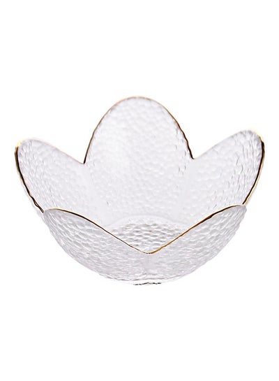 Buy Glass Serving Bowl Clear 16.5x16.5x7.5cm in UAE