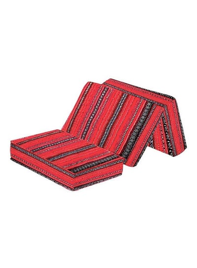 Buy Trifold Arabic Foam Mattress Red/Black 90x180x7cm in UAE