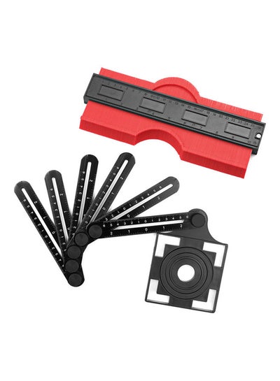 Buy 6-Sided Universal Ruler & Contour Gauge Duplicator Tool Black/Red 0.456kg in Saudi Arabia