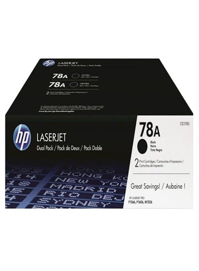 Buy 2-Piece 78A Original Laserjet Toner Cartridges Set Black in UAE