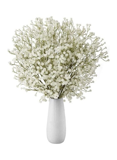 Buy 12 Pcs Artificial Flowers 23.62 White One Size in UAE