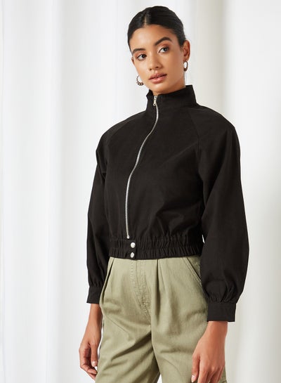 Zippered Bomber Jacket Black price in UAE | Noon UAE | kanbkam