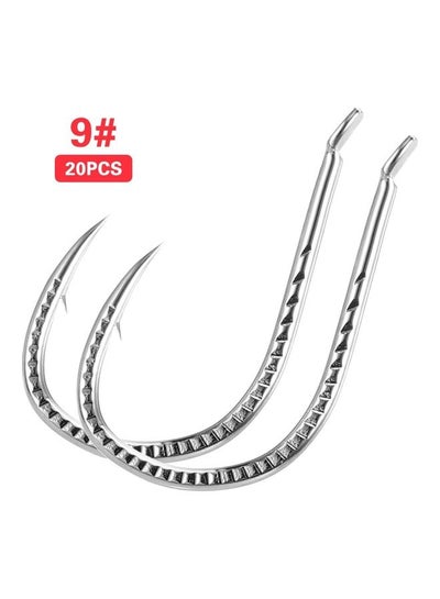 Buy 20-Piece High Carbon Steel Fishing Hook in UAE