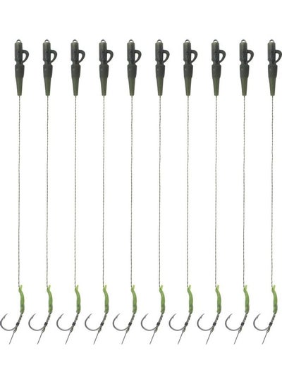 Buy 10-Piece Carp Fishing Hair Rig with Hook Needle in UAE