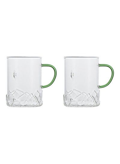 Buy 2-Piece Glass Embossed Lotus Cup Clear in Saudi Arabia