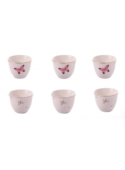 Buy 6-Piece Arabic Coffee Set White 36x9cm in Saudi Arabia