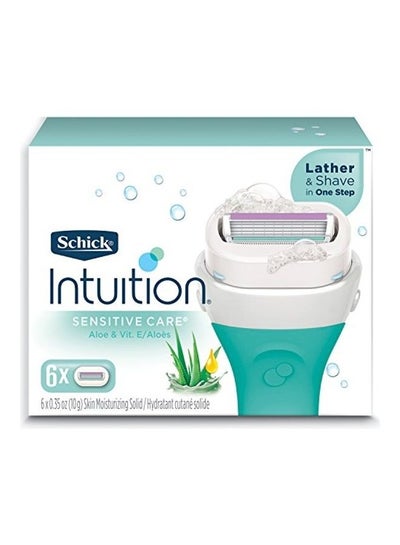 Buy Intuition Sensitive Skin Womens Razor Refills with Vitamin E & Aloe, Pack of 6 Green/White in UAE