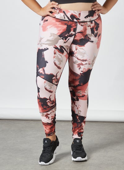 Buy Curvy Printed Training Leggings Peachskin in UAE