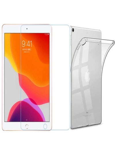 Buy Screen Protective Glass with Slim Light Shell Protective Cover For Apple iPad Clear in Saudi Arabia