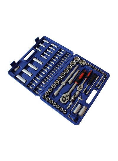 Buy 94-Piece Professional Socket And Ratchet Set Silver/Blue 30x10x60cm in UAE