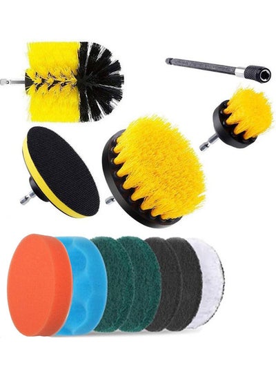 Buy 12 Piece Electric Drill Brush Scrub Pads Multicolour 20.00x14x11cm in Saudi Arabia