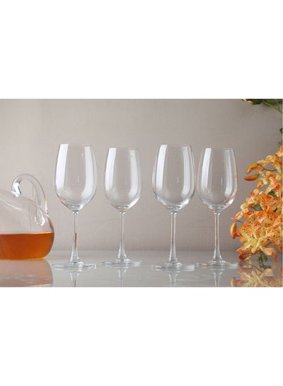 Buy Set Of 4 Stemware Glass Clear 21cm in UAE