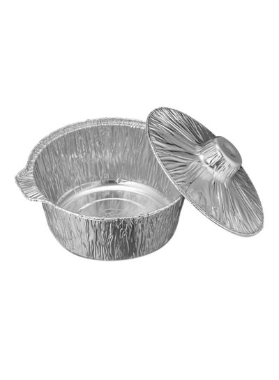 Buy 300-Piece Aluminum Foil Pot Container With Hood Silver 8x21x21cm in UAE