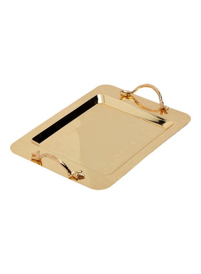 اشتري Elegant Rectangle Tray Gold 43x30سم في السعودية