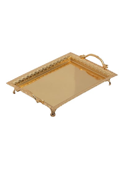 اشتري Elegant Rectangle Tray ذهبي 43x31سم في السعودية