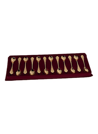 Buy 12-Piece Spoon Set Gold 16cm in Saudi Arabia