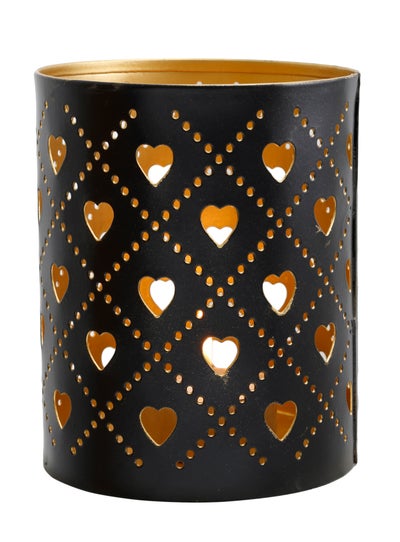Buy Decorative Stylish Durable  Candle Holder Black 10x8cm in Saudi Arabia