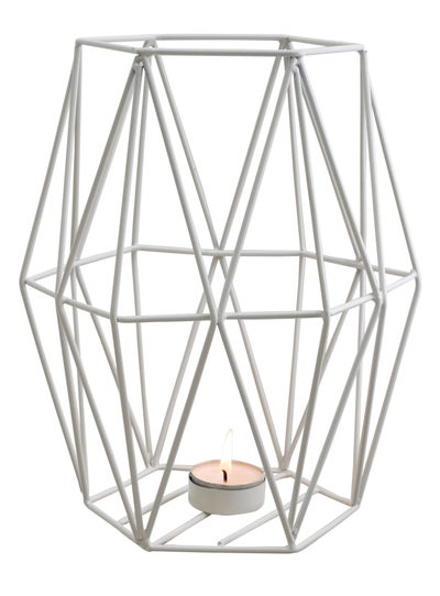 Buy Decorative Candle Holder White 25x19cm in Saudi Arabia