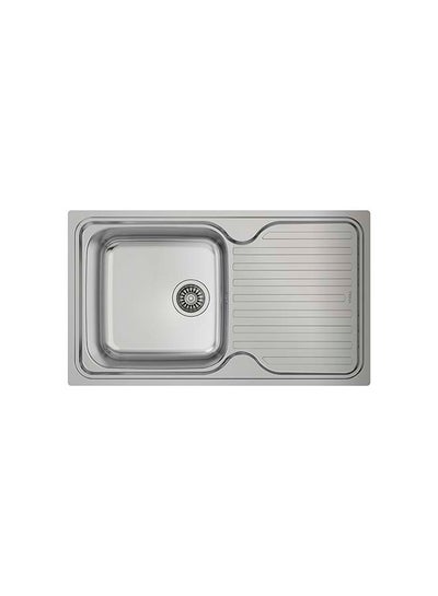 Buy Classic 1B 1D Inset Stainless Steel Sink With One Bowl And One Drainer Stainless Steel 860x500x190mmmm in UAE