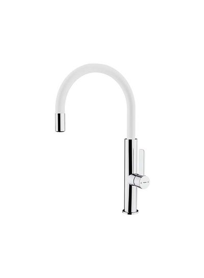 Buy Fot 995 Single Lever Kitchen Tap With Aerator Integrated In Spout Chrome White in UAE