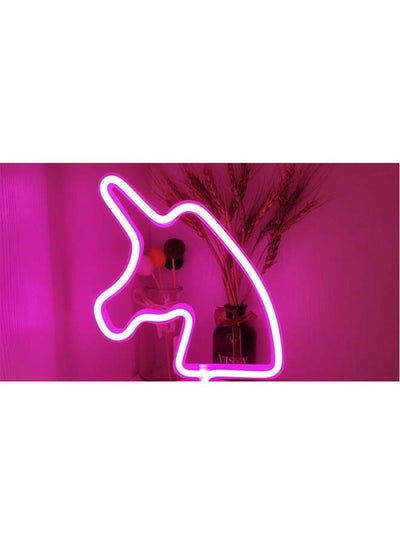 Buy Unicorn Neon LED Night Light Pink 24 x 2 x 23cm in UAE