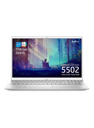 Buy Inspiron 5502 Laptop With 15.6-Inch Full HD Display, 11th Gen Core i5 Processor/8GB RAM/256GB SSD/Intel Iris Xe Graphics/Windows 10 /International Version English Silver in UAE