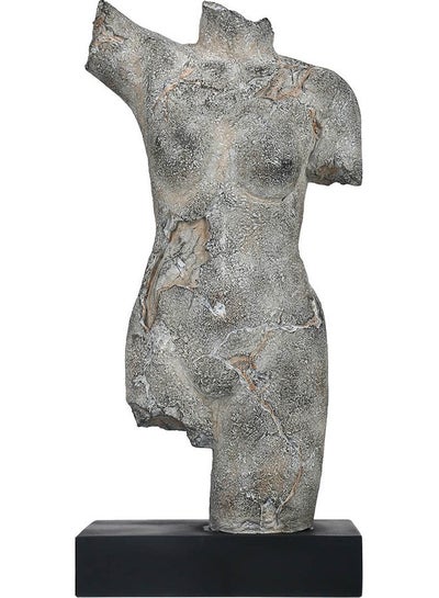 Buy Body Imitate Stone Carving Vintage Sculpture Dark Grey 17.3 x 4.7 x 8.3inch in Saudi Arabia