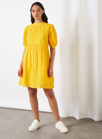 Buy All-Over Print Dress Saffron in Egypt