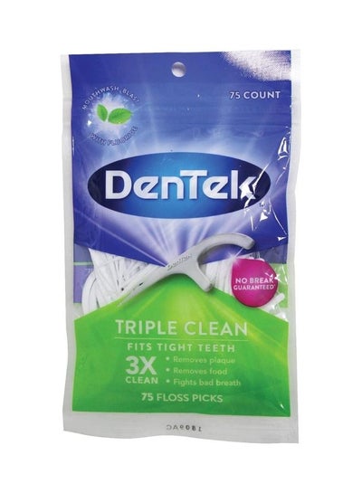 Buy 75-Count Triple Clean Floss Picks White 75grams in UAE