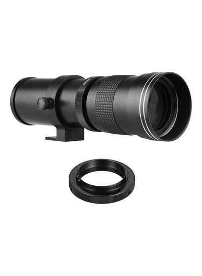 Buy Camera MF Super Telephoto Zoom Lens T2 Mount with AI-mount Adapter Ring Black in UAE