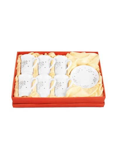 Buy 12-Piece Tea Cup And Saucer Set White 150ml in Saudi Arabia