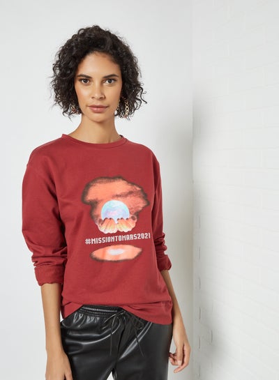 Buy Mission To Mars Sweatshirt MAROON in UAE