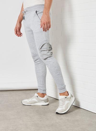 Buy Skinny Fit Joggers Light Grey Marl in Egypt