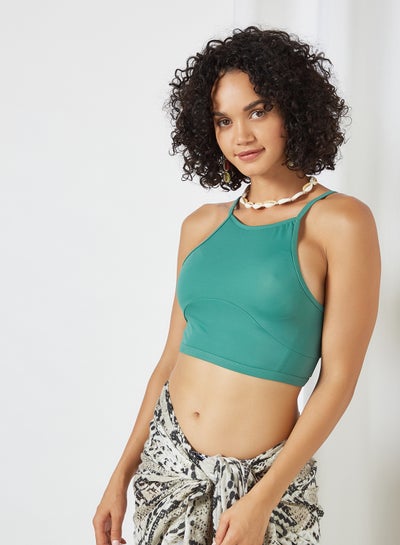 Buy Strappy Back Bikini Top Green in UAE