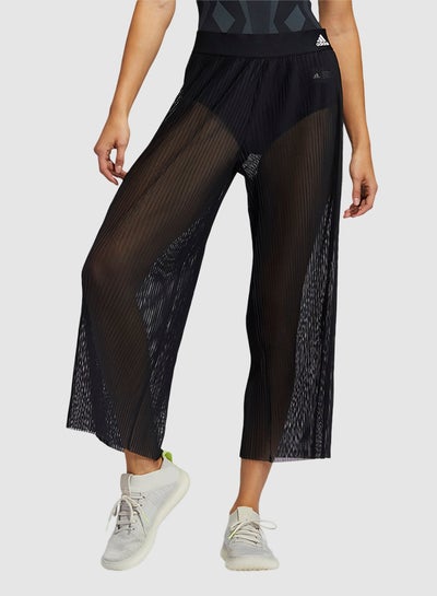 Buy Pleat Mesh Dance Pants Black in UAE