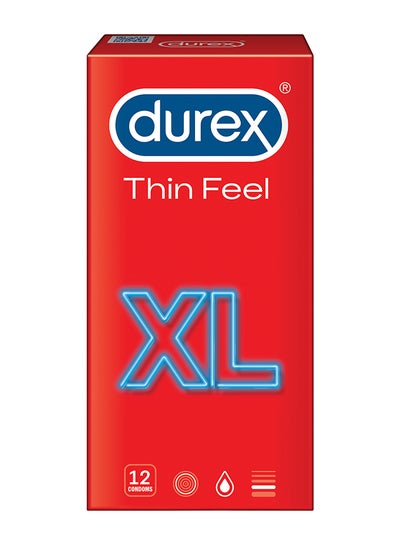 Buy Thin Feel xl Lubricated Condoms For Men 12 Pieces in Saudi Arabia