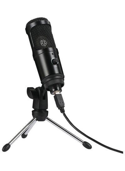 Buy USB Condenser Microphone With Mini Tripod Stand Black in Saudi Arabia