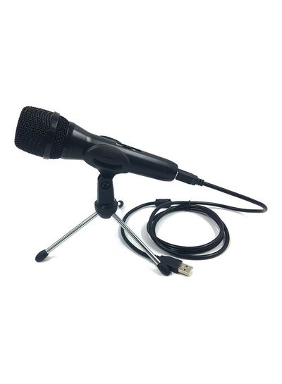 Buy USB Condenser Microphone With Tripod Stand Black in UAE