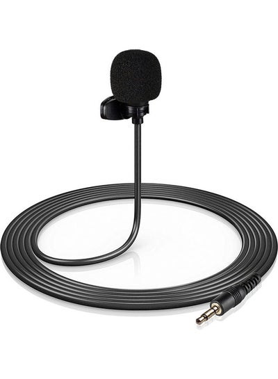 Buy Mini Clip-On Lapel Lavalier Condenser Microphone Black in Saudi Arabia