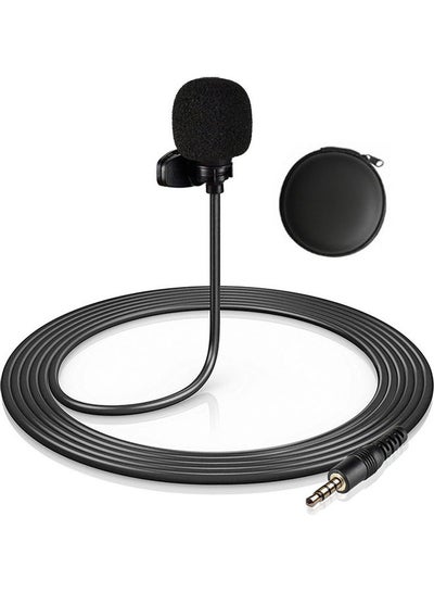 Buy Mini Clip-On Lapel Lavalier Condenser Microphone With Case Black in UAE