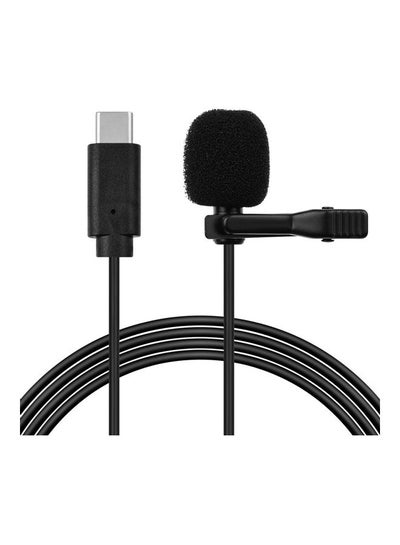 Buy Lavalier Lapel Microphone Black in Saudi Arabia