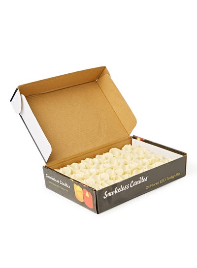 Buy 24-Piece LED Tealight Candle Set Yellow 3.5x3.5cm in UAE