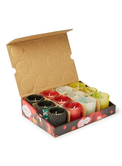 Buy 12-Piece Luxury Jar Scented Candle Set Multicolour 6 x 5.5cm in UAE