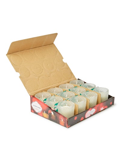 Buy 12-Piece Luxury Jar Scented Candle Set White 6 x 5.5cm in UAE