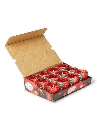 Buy 12-Piece Luxury Jar Scented Candle Set Red in UAE