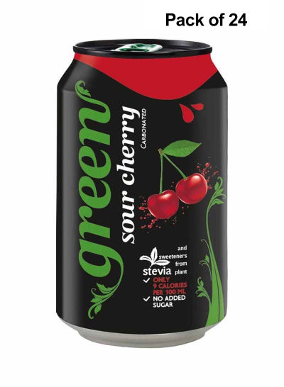 Buy Cherry Carbonated Can Soft Drink 330ml Pack of 24 in UAE